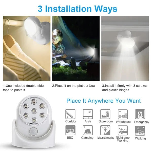 White Wireless Motion-Sensor Spotlight — Restaurant Corridor & Host Stand — view 3