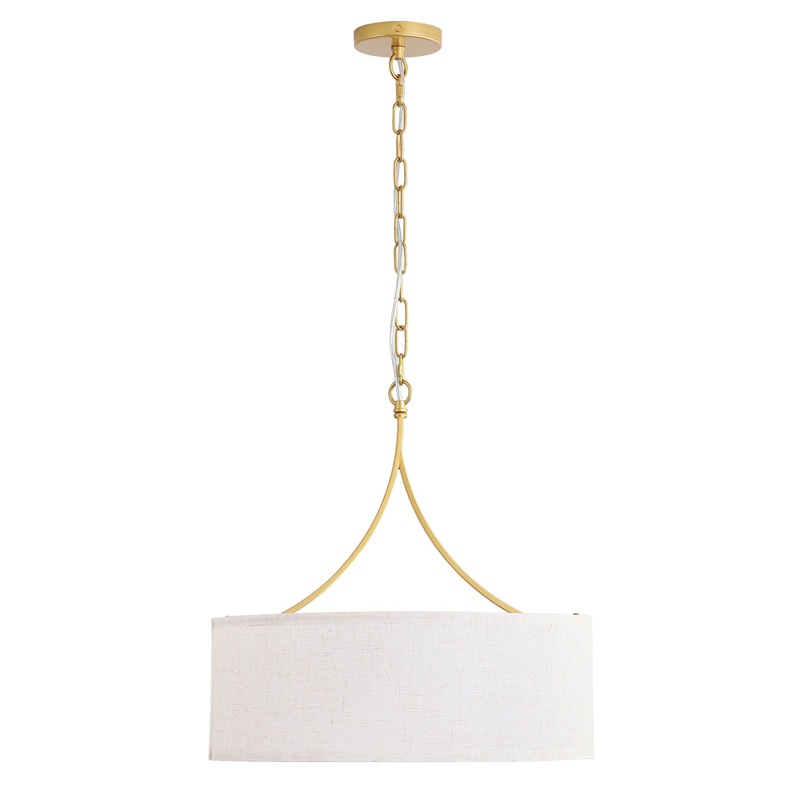 Matte Black 3-Light Fabric Drum Pendant for Restaurant Dining Areas — view 4