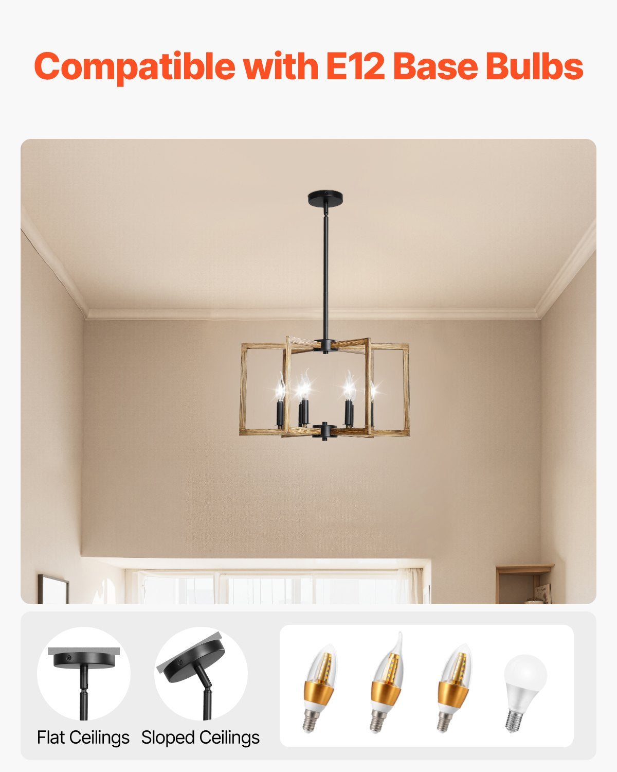 Farmhouse 6-Light Chandelier for Restaurant Dining Rooms — view 5