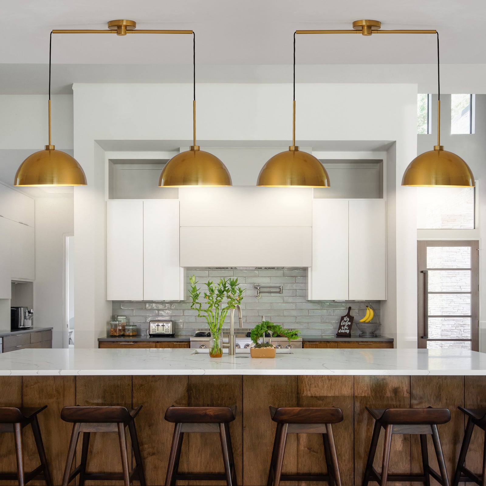 41-Inch Copper Double Pendant Light for Restaurant Dining Rooms and Kitchen Islands — view 3