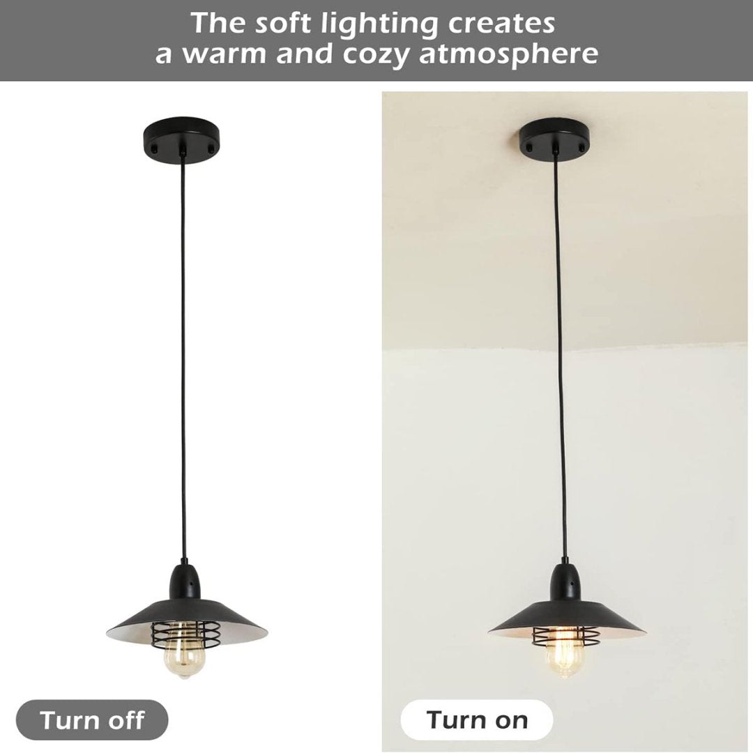 Farmhouse Black Spring-Frame Pendant Light for Restaurant Tables and Kitchen Counters — view 7