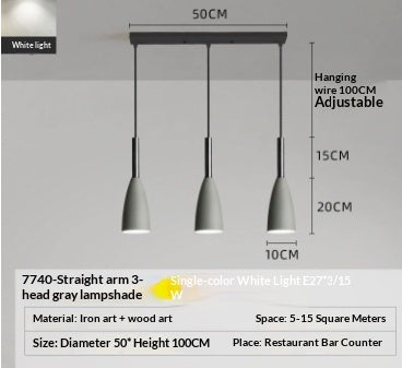 Restaurant Pendant Light, Nordic Modern Minimalist Dining Room Pendant Light — view 7