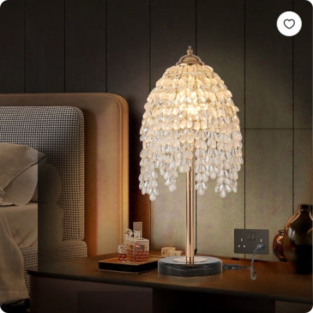Gold Crystal Waterfall Table Lamp — 19-Inch Dining Accent — view 5