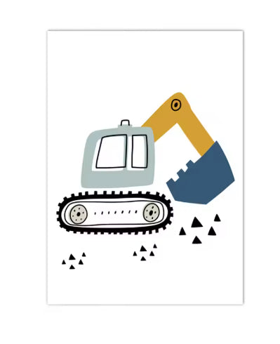 Excavator Canvas Art Poster Decoration Painting — view 5