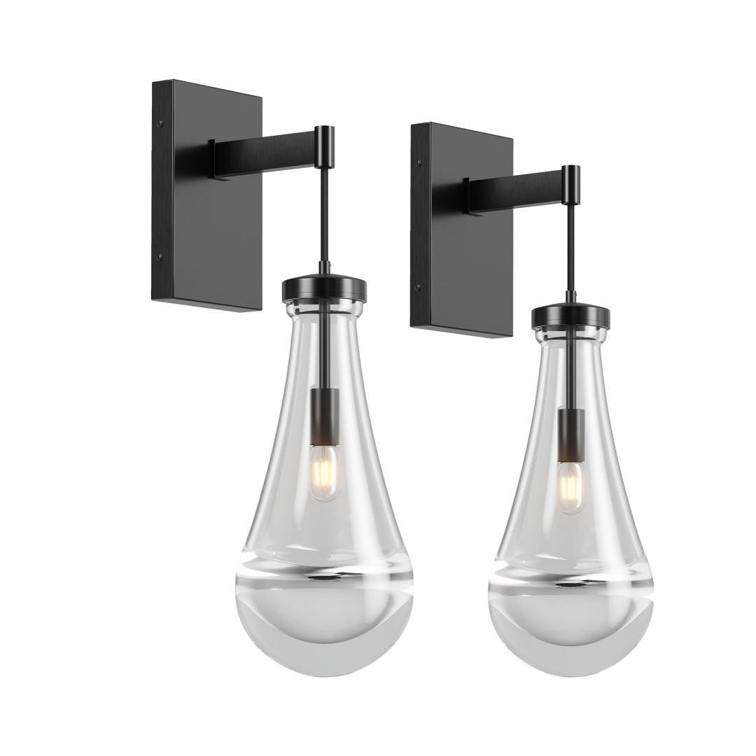 Black Clear-Glass Wall Sconce — Restaurant Bar — view 4