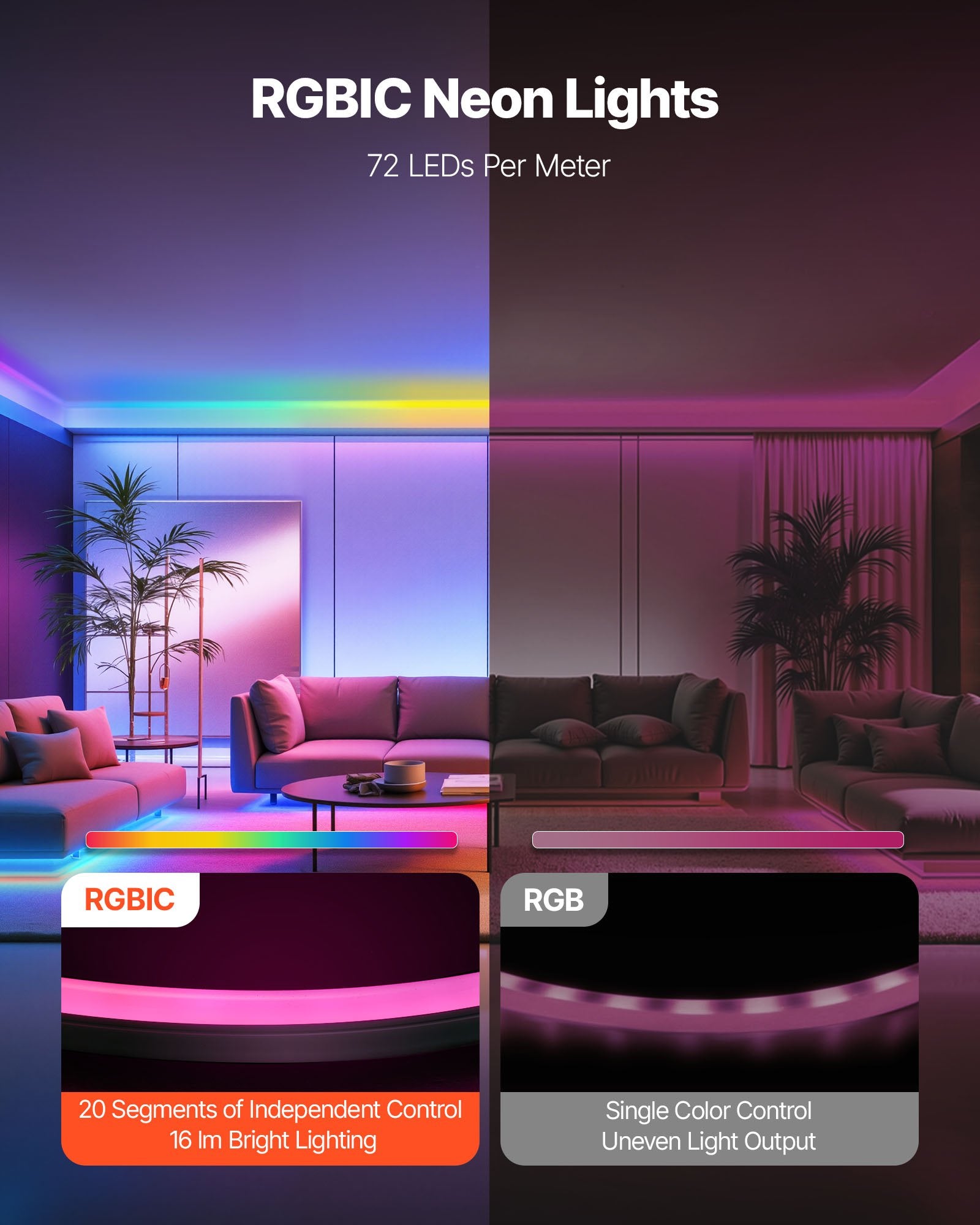 16.4ft RGB-IC Neon Rope Light — Restaurant Bar Accent — view 4