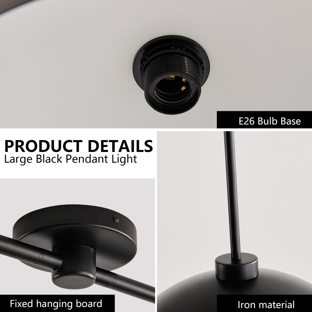 41-Inch Matte Black Double Pendant Light for Restaurant Tables and Kitchen Islands — view 6