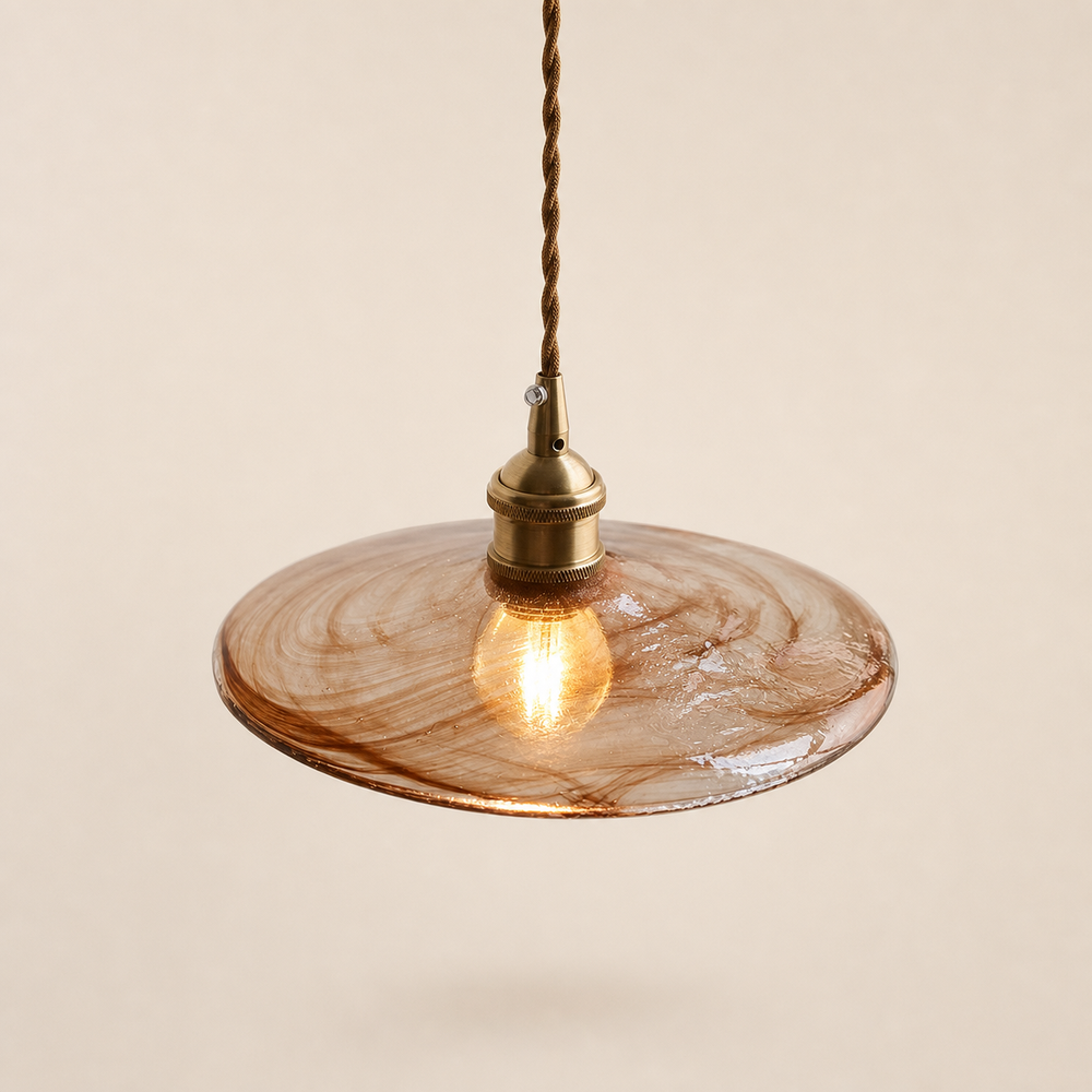 Amber glass restaurant pendant light