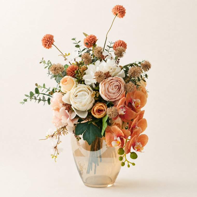 Resto Glow AI product image 2026-08-03 — clean background — Artificial Flower Arrangement Restaurant Decor Ornament