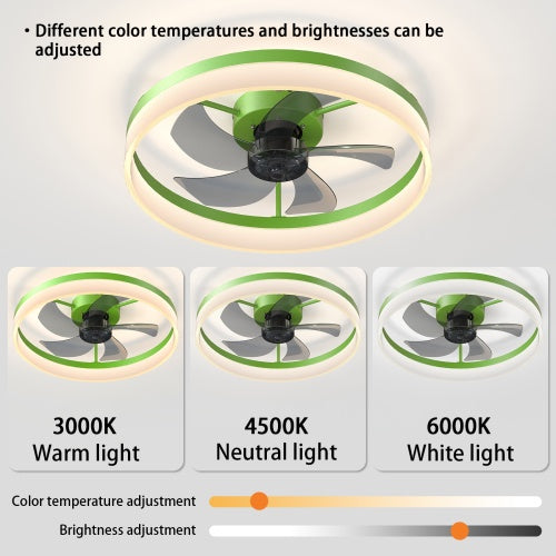 Slim Dimmable LED Ceiling Fan with Light for Restaurant Dining Rooms — view 3