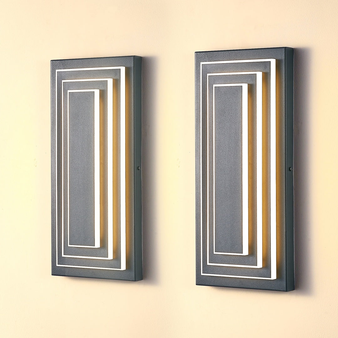 3-Tier Black Waterproof LED Wall Sconces for Restaurant Entrances (2-Pack) — view 6