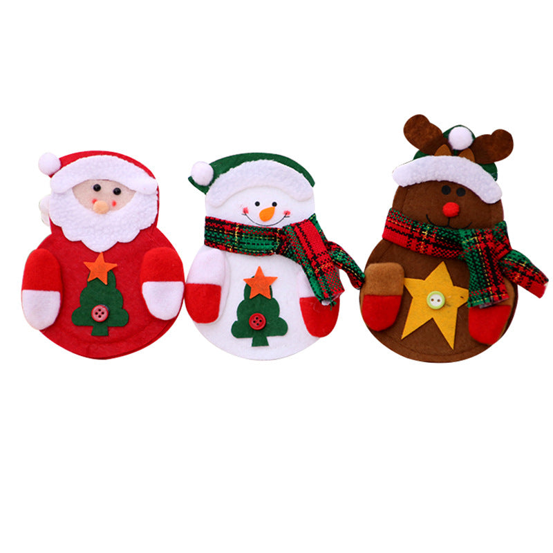 Christmas Decoration Restaurant Hotel Layout Pocket Fork Knife Cutlery Holder Santa Claus Fork Knife Gloves Bag Table Decor — view 2