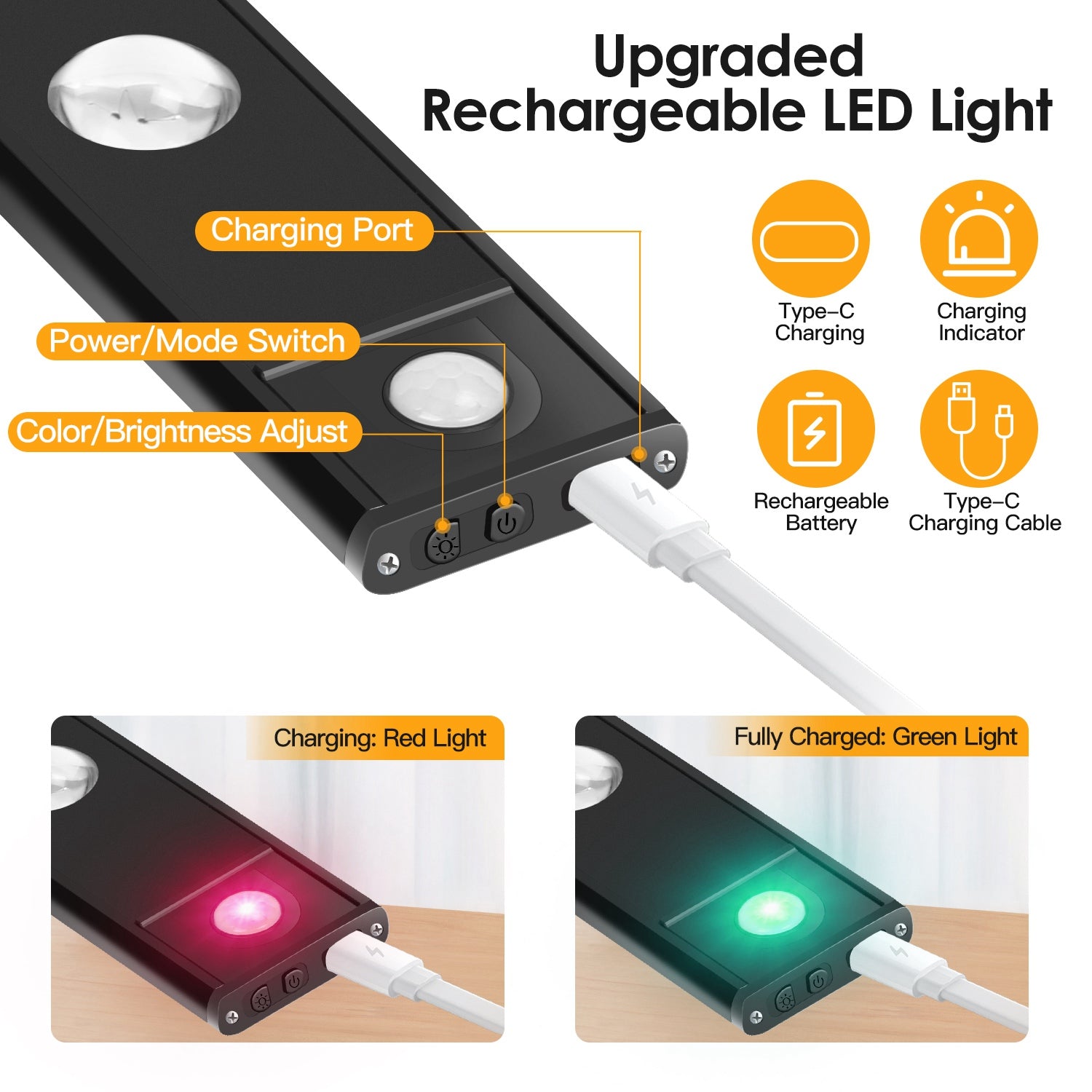 2-Pack Rechargeable Motion-Sensor Cabinet Lights — Restaurant Prep — view 4