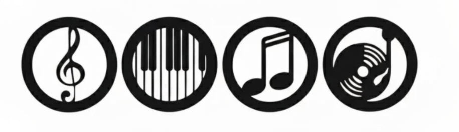 Black Music Notes Wooden Wall Home Decor — view 3