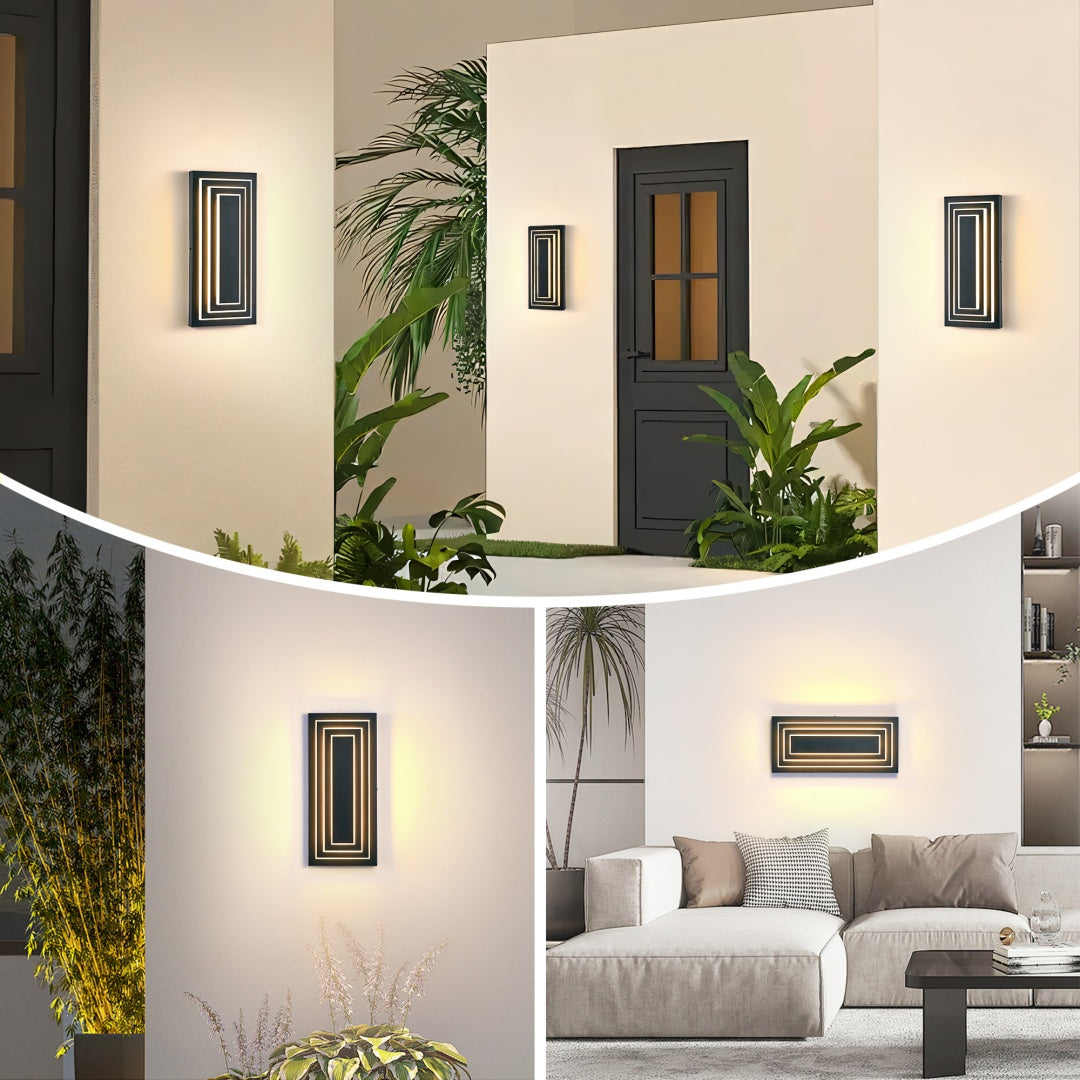 3-Tier Black Waterproof LED Wall Sconces for Restaurant Entrances (2-Pack) — view 4