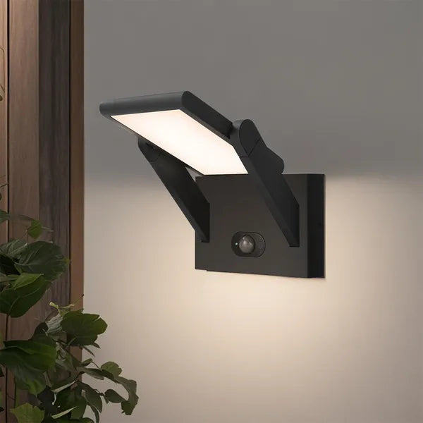 Dimmable Motion-Sensor Solar Wall Sconce for Restaurant Patios and Entrances — view 1