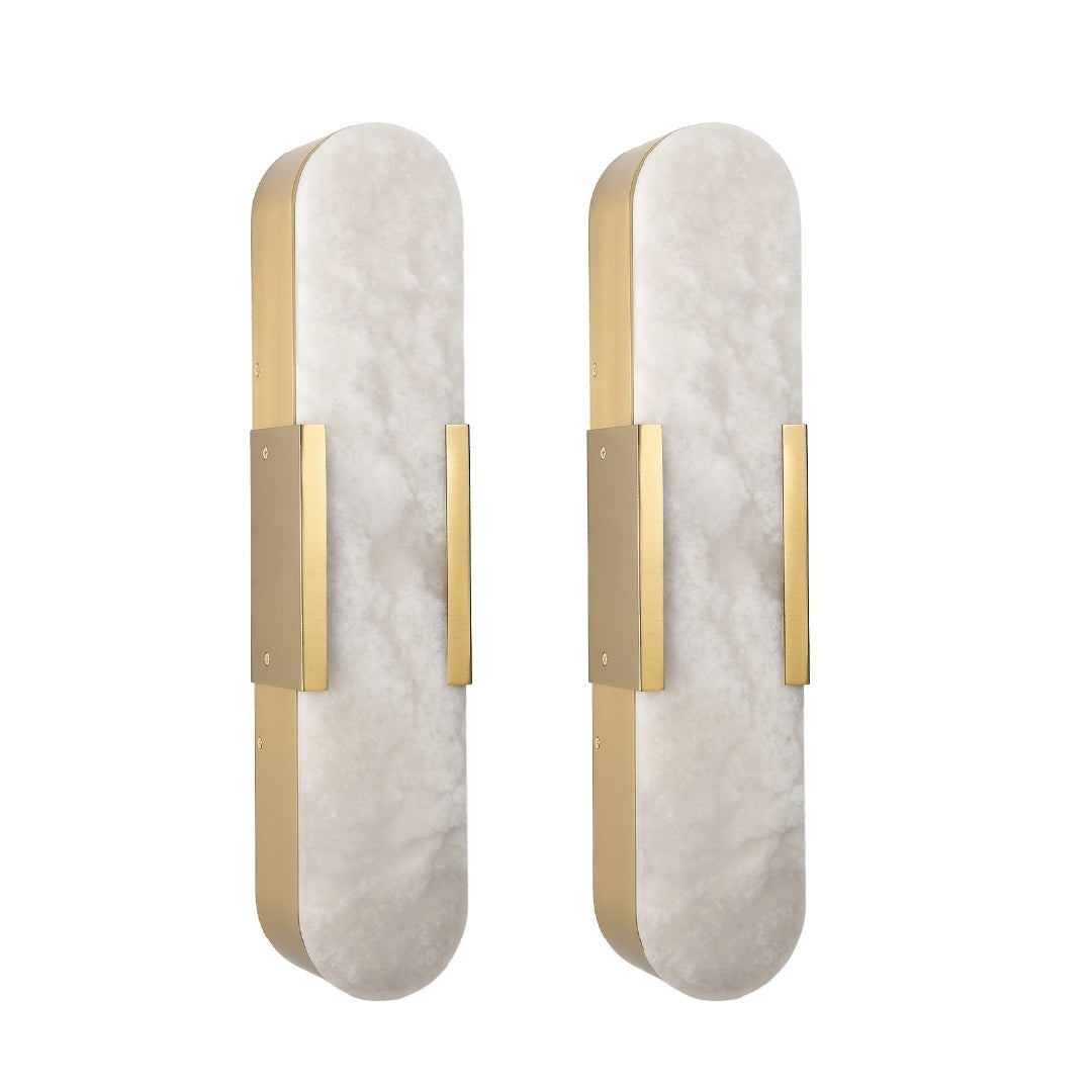 Natural Marble Gold Wall Sconce Set for Luxury Restaurant Restrooms — view 7
