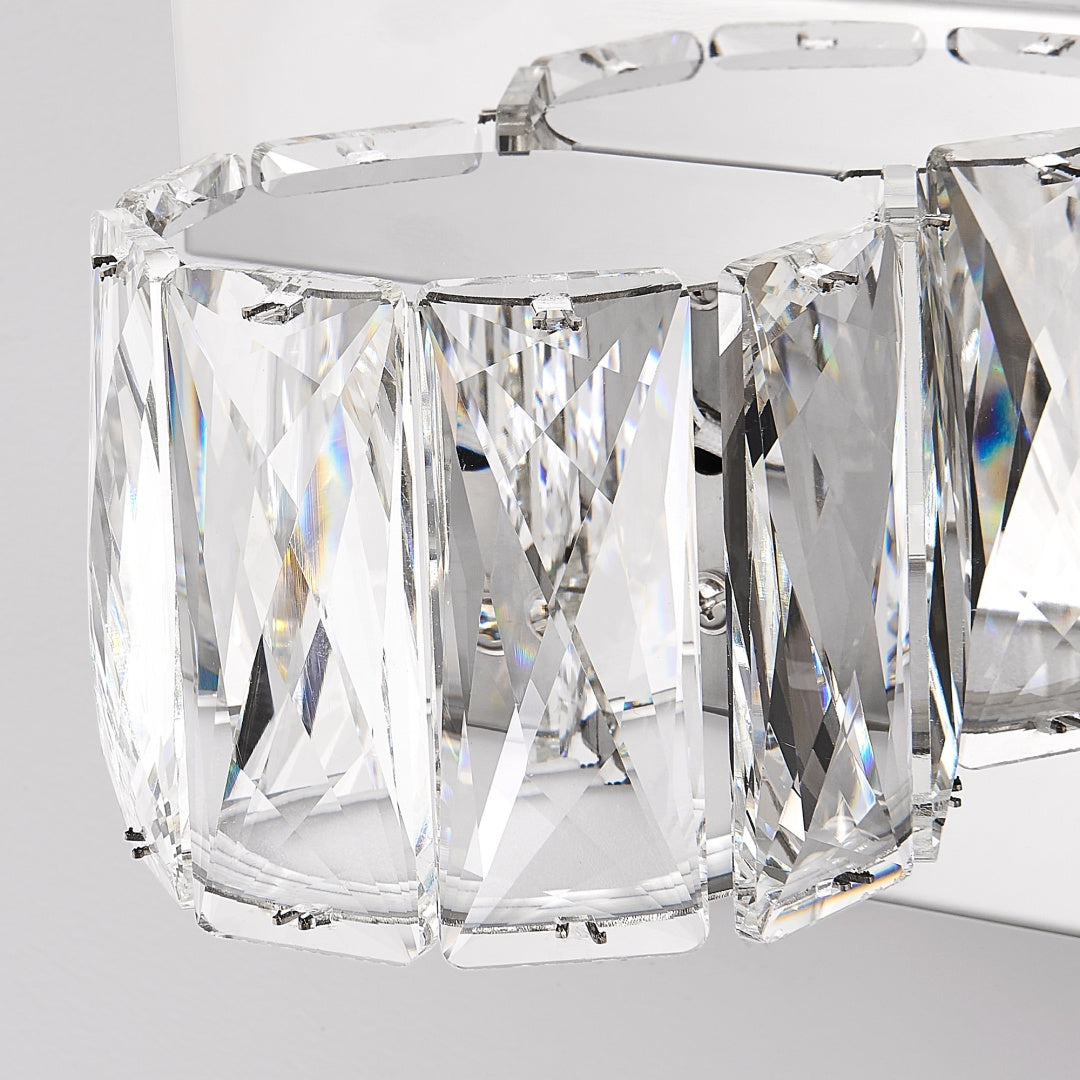 Chrome 5-Light LED Crystal Wall Sconce for Restaurant Restrooms and Hallways — view 3