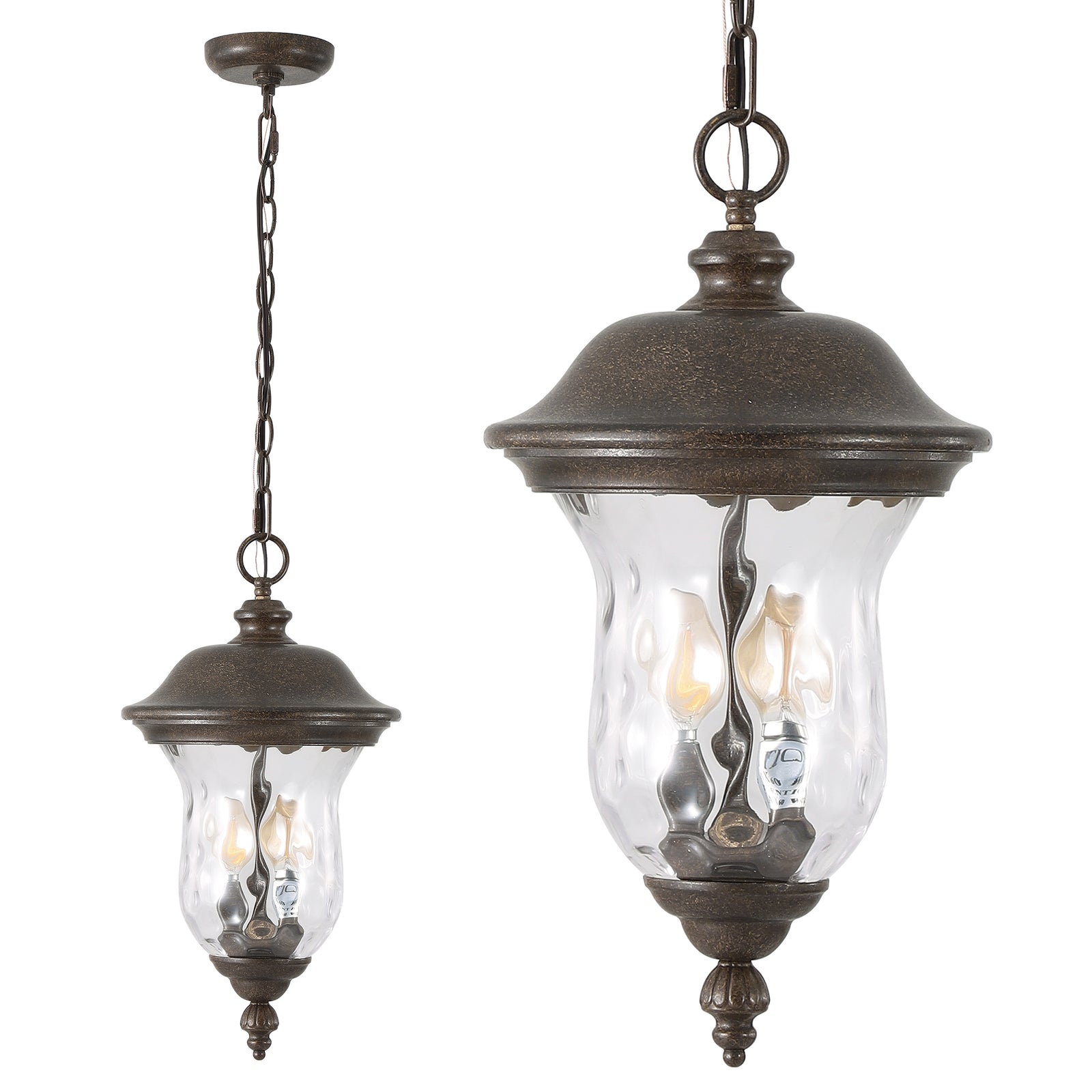 Weatherproof Rustic Clear-Glass Hanging Lantern for Restaurant Patios — view 7