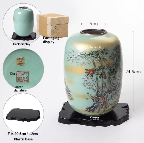 Brand-new Kutani-yaki Vase Ornament For Living Room Desk Decor — view 4