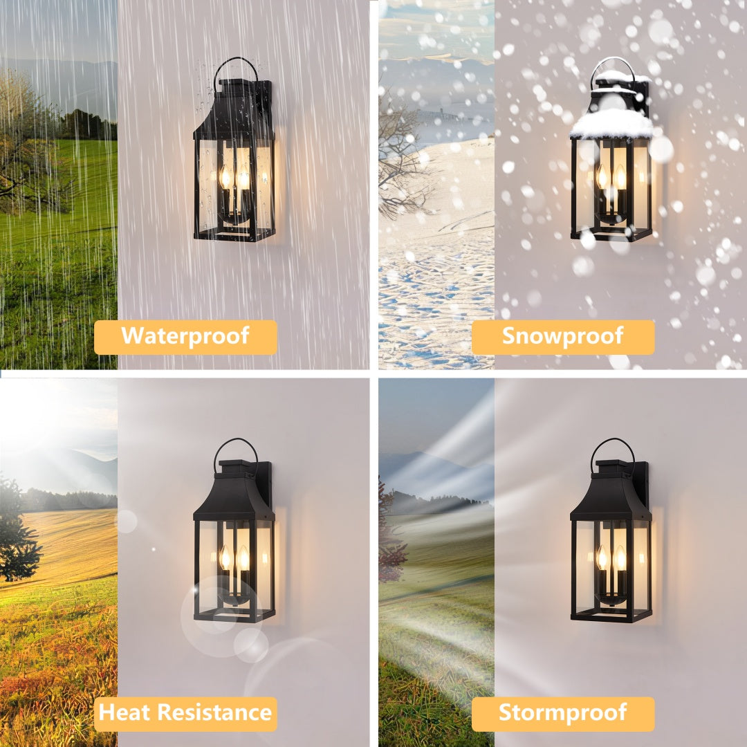 Matte Black 2-Light Outdoor Wall Sconce for Restaurant Entrances — view 2