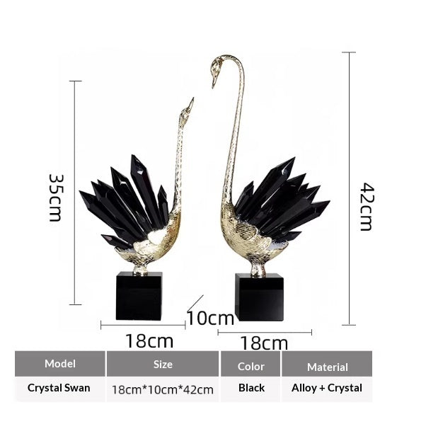 Affordable Luxury Crystal Swan High-End Home Decor For Foyer — view 9