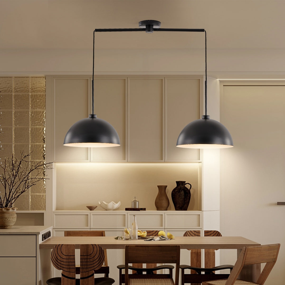 41-Inch Matte Black Double Pendant Light for Restaurant Tables and Kitchen Islands — view 2