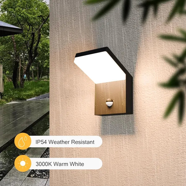 Matte Black Motion-Sensor Wall Light — Restaurant Patio & Entry — view 2