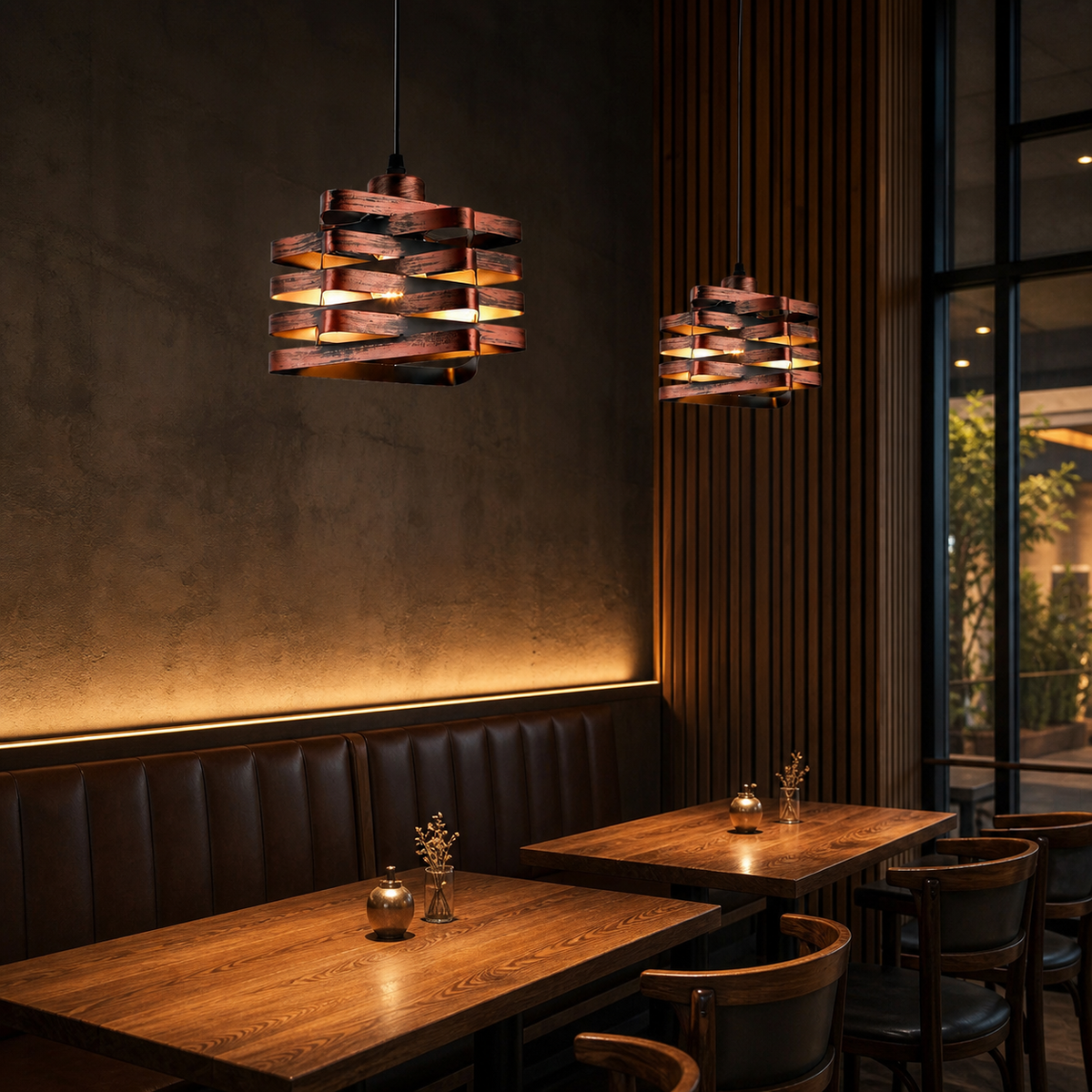 Resto Glow AI product image 2026-08-03 — restaurant view — American Vintage Dining Room Chandelier