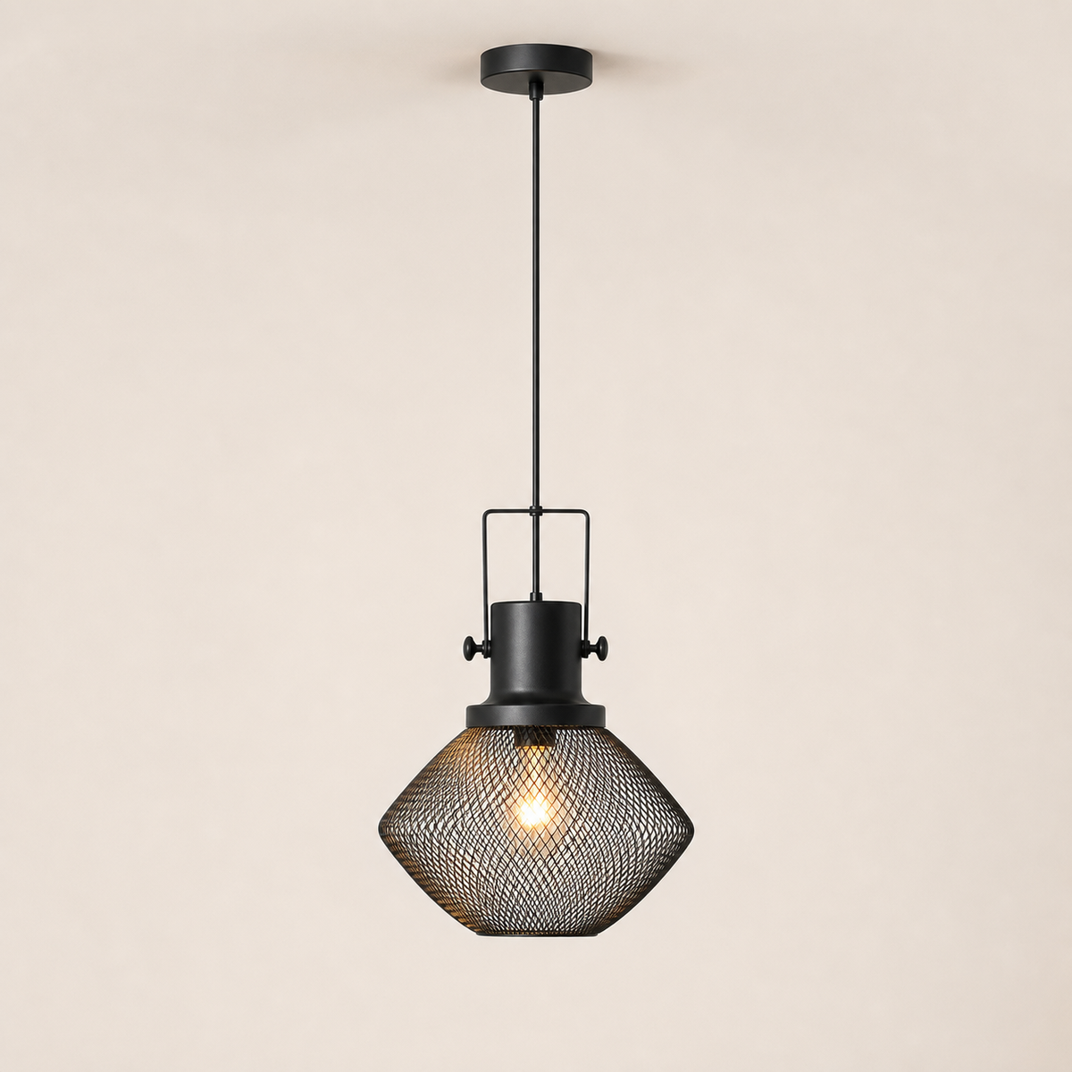 Resto Glow AI product image 2026-08-03 — clean background — Black Industrial Pendant with Adjustable Chain for Restaurant Bar Counters