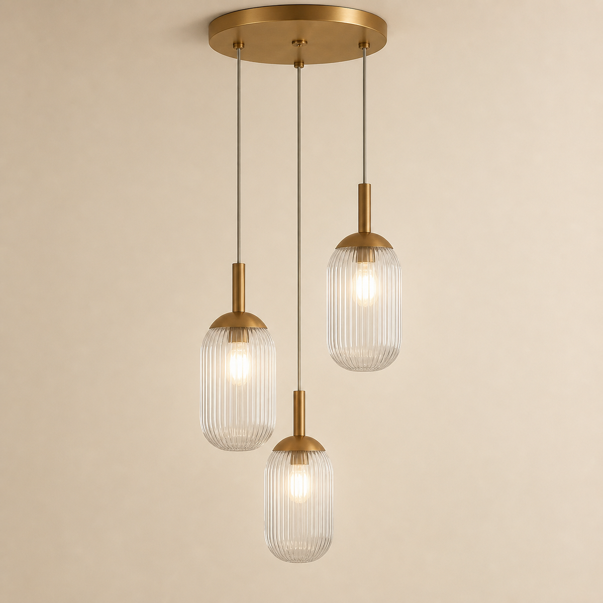 Resto Glow AI product image 2026-08-03 — clean background — Bronze and Clear Retro Pendant Light for Restaurant Dining Rooms