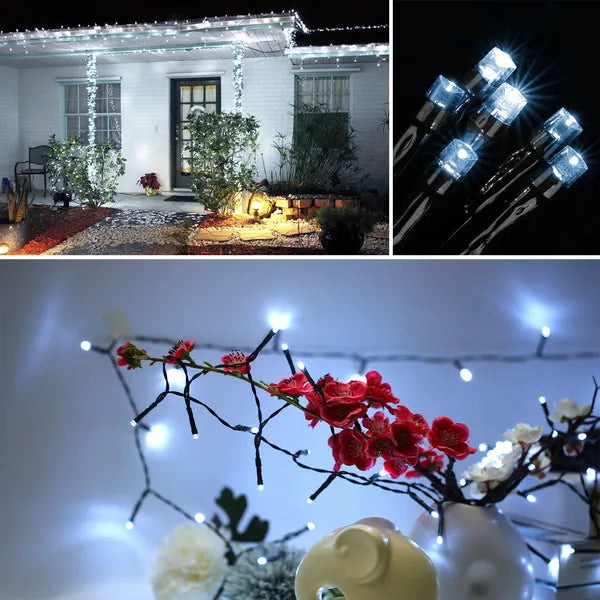12m Multicolor Solar String Lights — Restaurant Patio — view 5