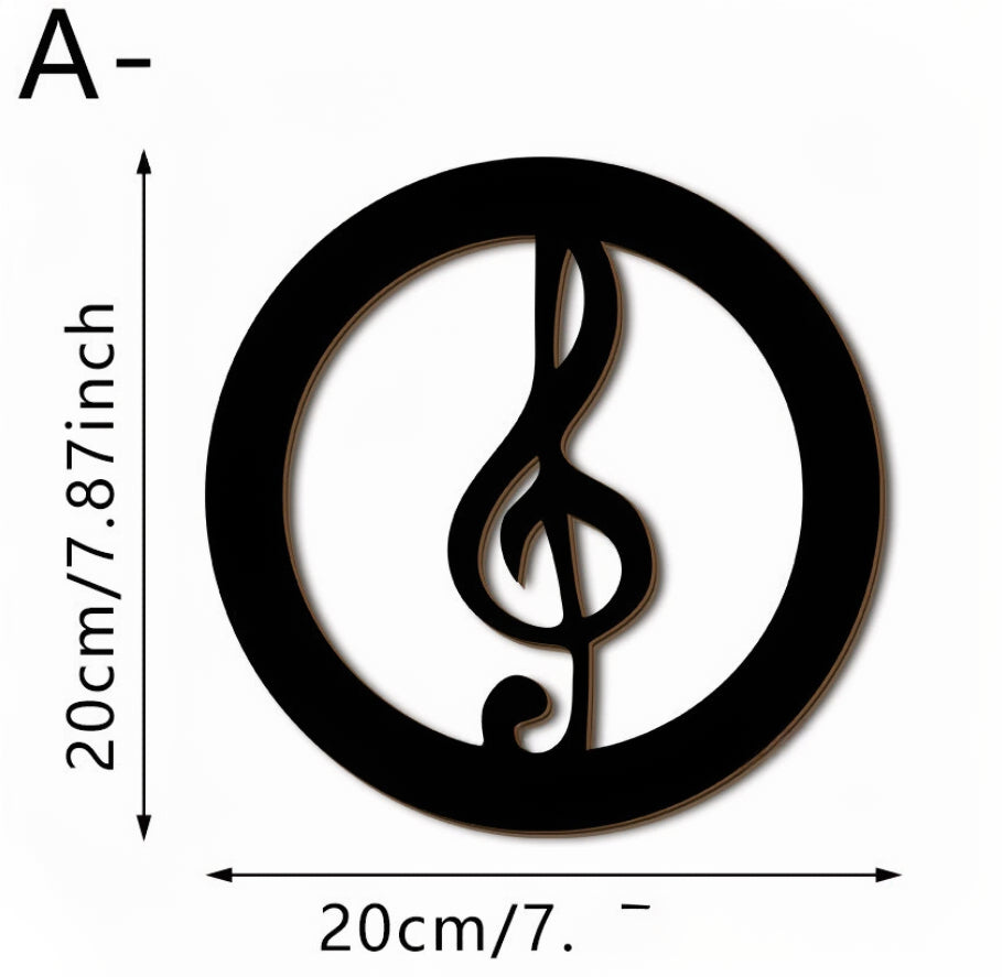 Black Music Notes Wooden Wall Home Decor — view 7