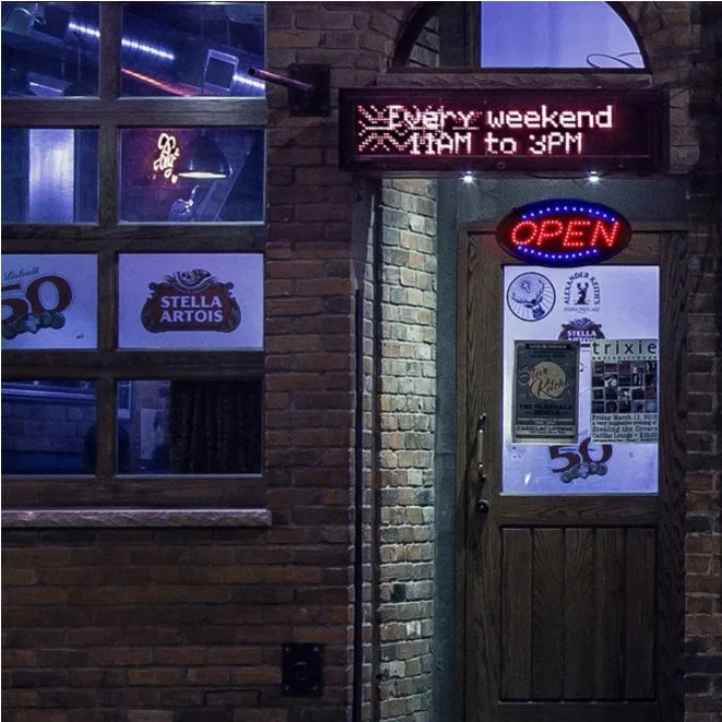 Ultra-Bright LED Open Sign — Restaurant Entrance — view 3