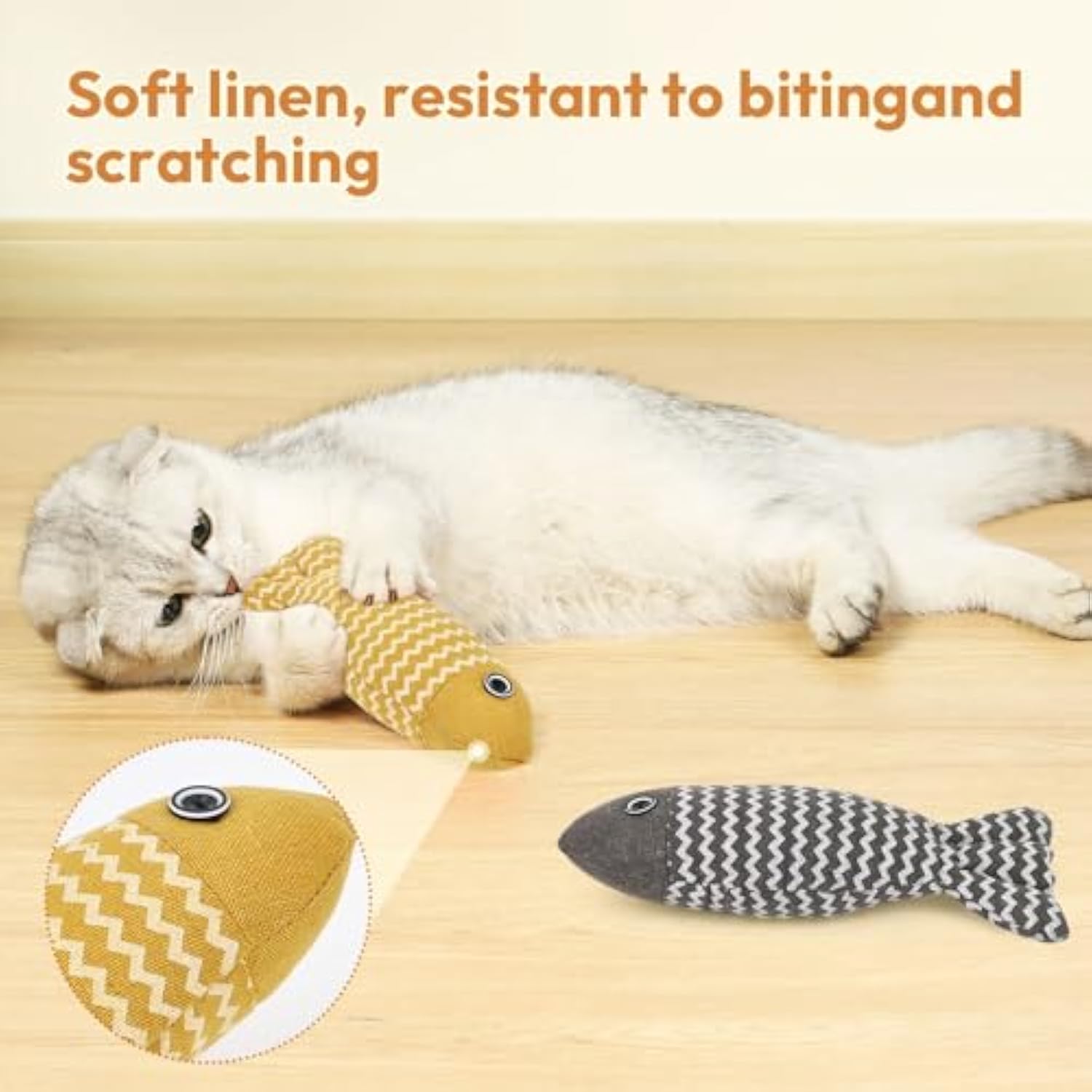 Three-Piece Catnip Fish Kicker Set for Cat Café Play Rotations, Adoption Lounges, and Enrichment Baskets — view 4