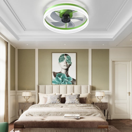 Slim Dimmable LED Ceiling Fan with Light for Restaurant Dining Rooms — view 1