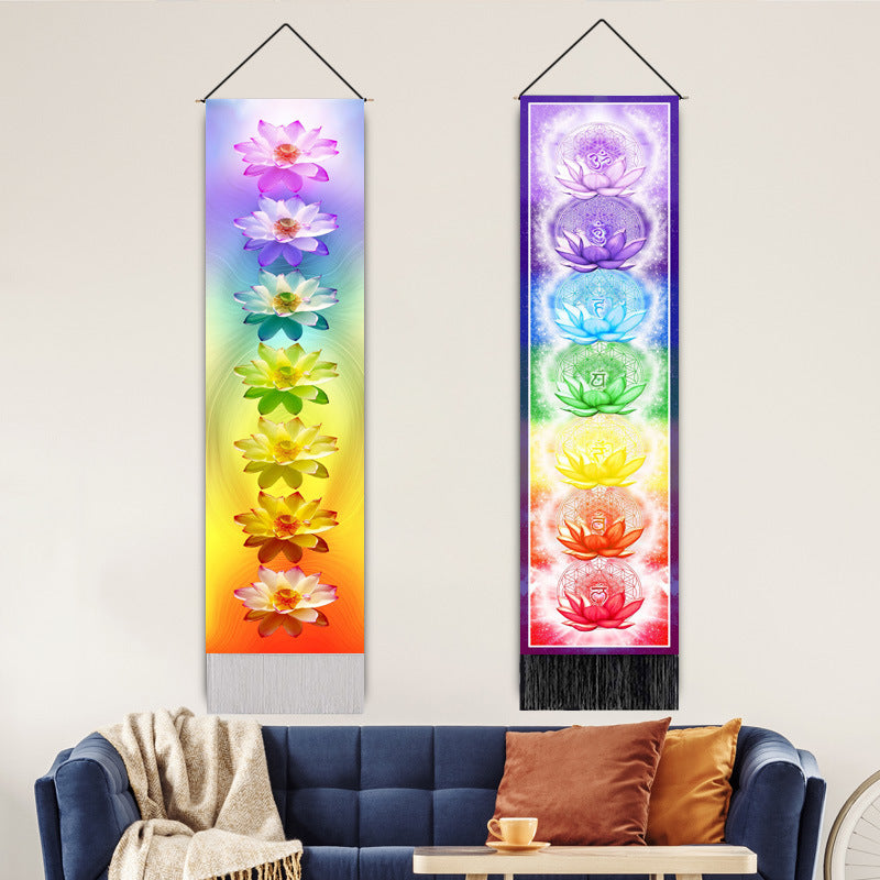 Decorative Hanging Paintings Printed Home Decor Wall Hangings Tassel Tapestries — view 2