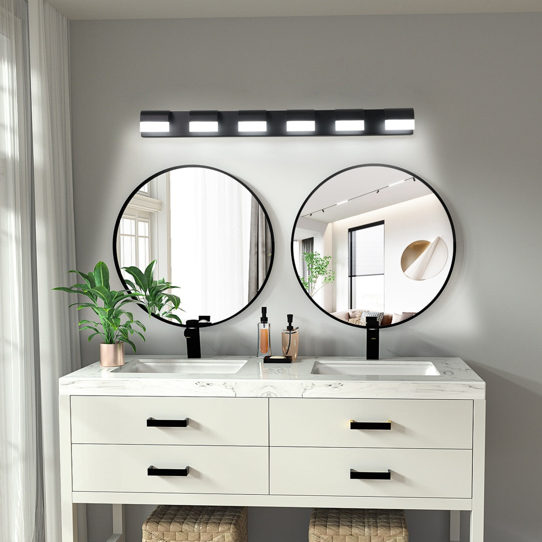 Modern White 6-Light LED Vanity Bar for Restaurant Restrooms and Mirrors — view 10