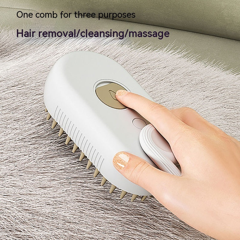 Three-in-One Fine-Mist Grooming Brush for Cat Cafés, Foster Care Rooms, and Daily Shedding Control — view 4