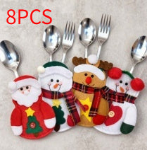 Christmas Decoration Restaurant Hotel Layout Pocket Fork Knife Cutlery Holder Santa Claus Fork Knife Gloves Bag Table Decor — view 10