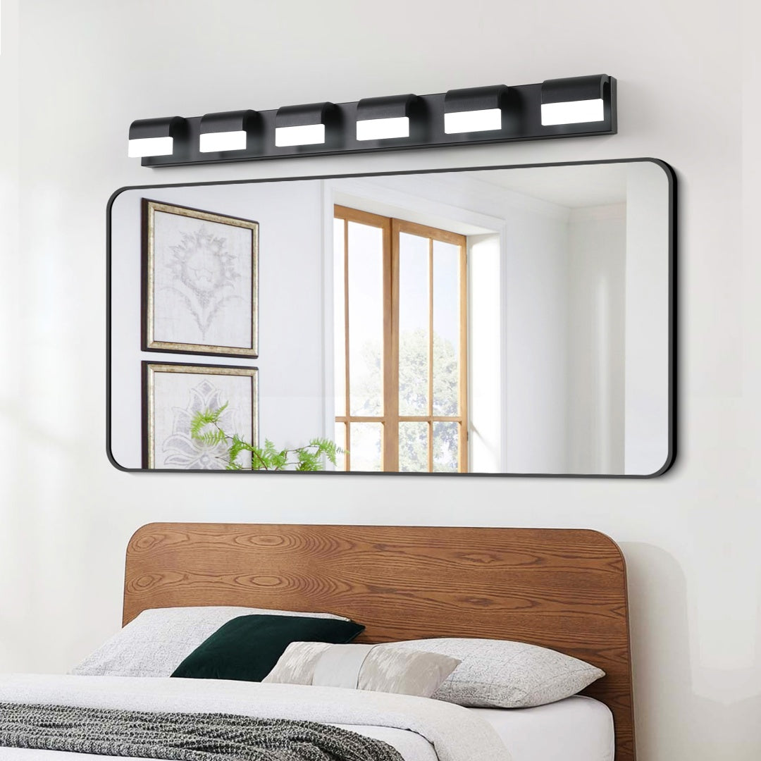 Modern White 6-Light LED Vanity Bar for Restaurant Restrooms and Mirrors — view 6
