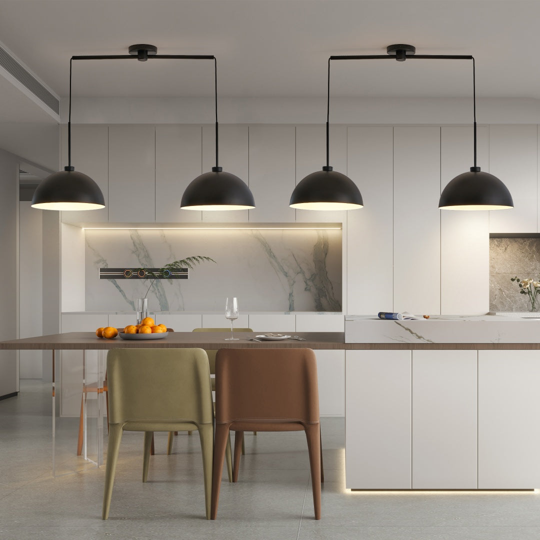 41-Inch Matte Black Double Pendant Light for Restaurant Tables and Kitchen Islands — view 3