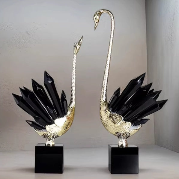 Affordable Luxury Crystal Swan High-End Home Decor For Foyer — view 1