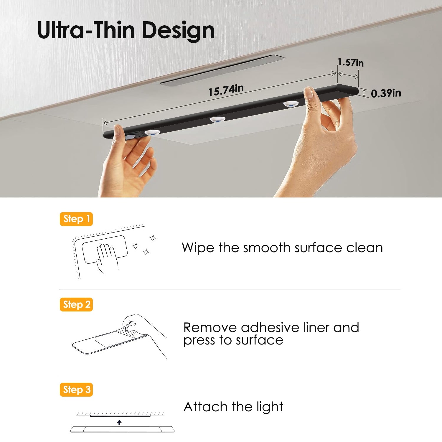 2-Pack Rechargeable Motion-Sensor Cabinet Lights — Restaurant Prep — view 8