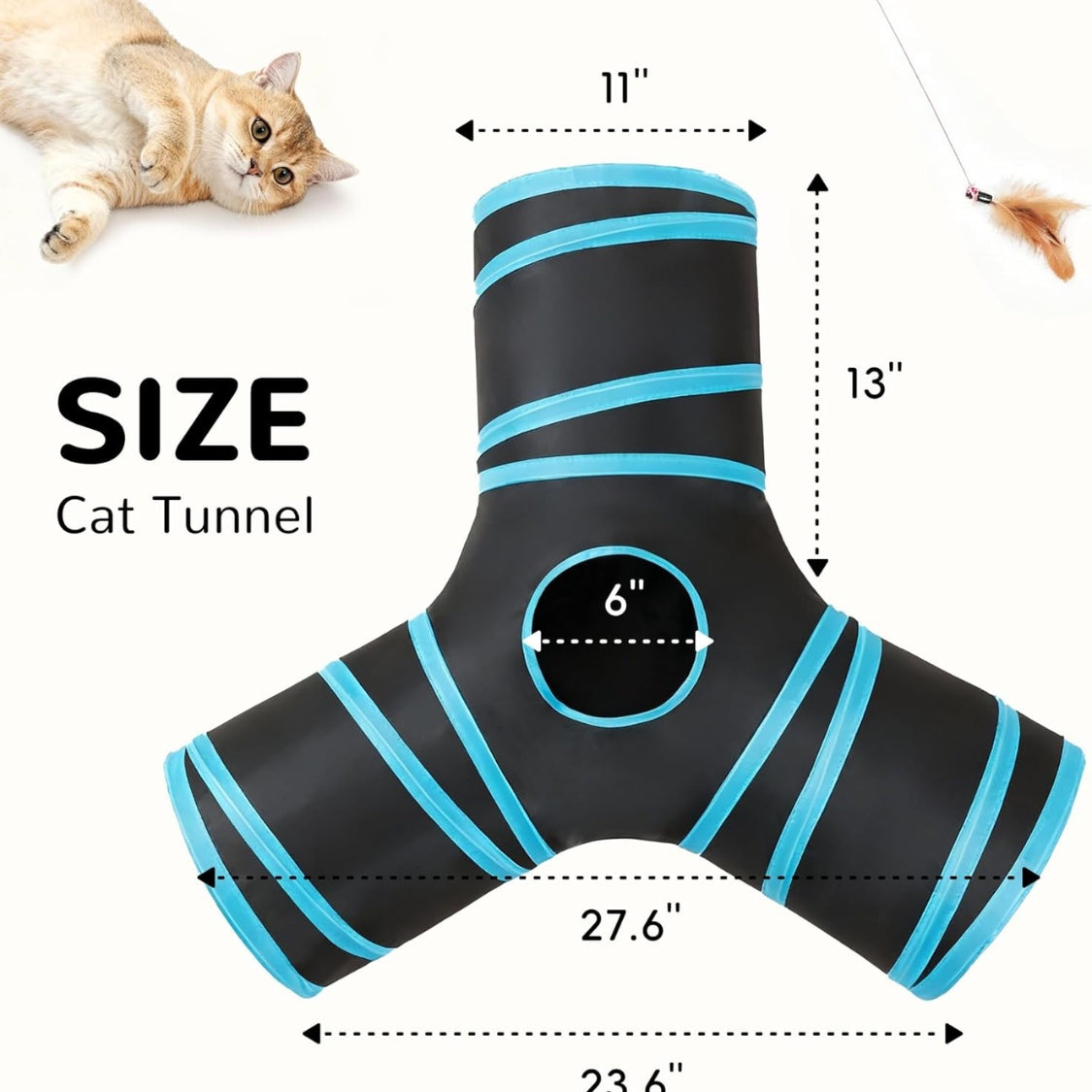 Three-Way Collapsible Activity Tunnel for Cat Cafés, Adoption Lounges, and Indoor Enrichment Rooms — view 5