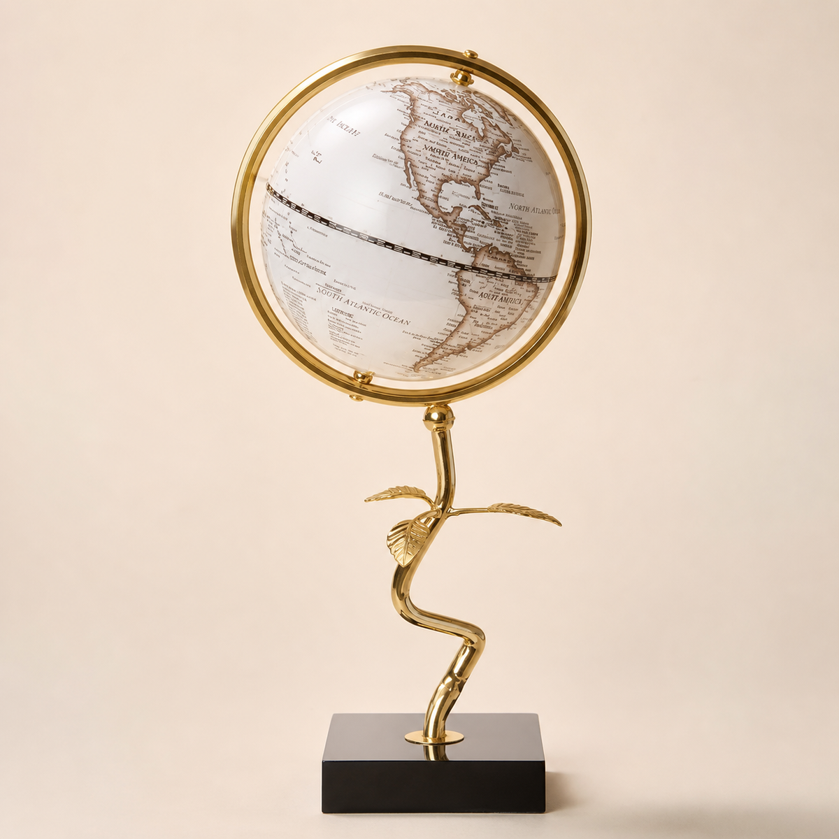 Resto Glow AI product image 2026-08-03 — clean background — Light-Luxury Copper Globe Tabletop Accent