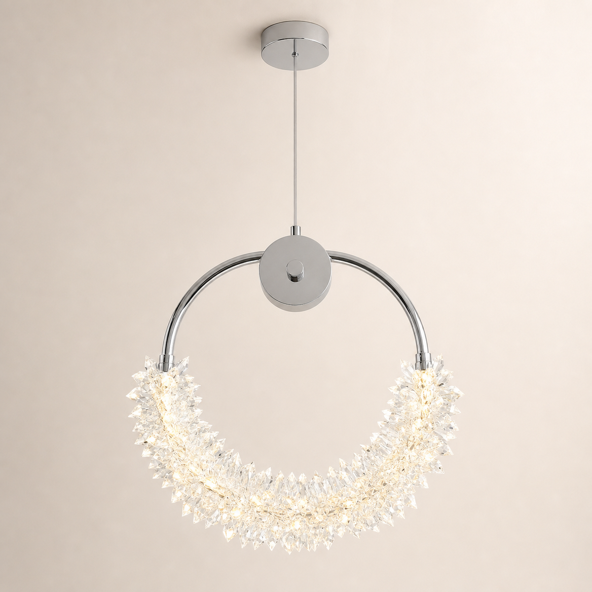 Resto Glow AI product image 2026-08-03 — clean background — Crystal LED Hanging Bar Chandelier — Restaurant Lounge