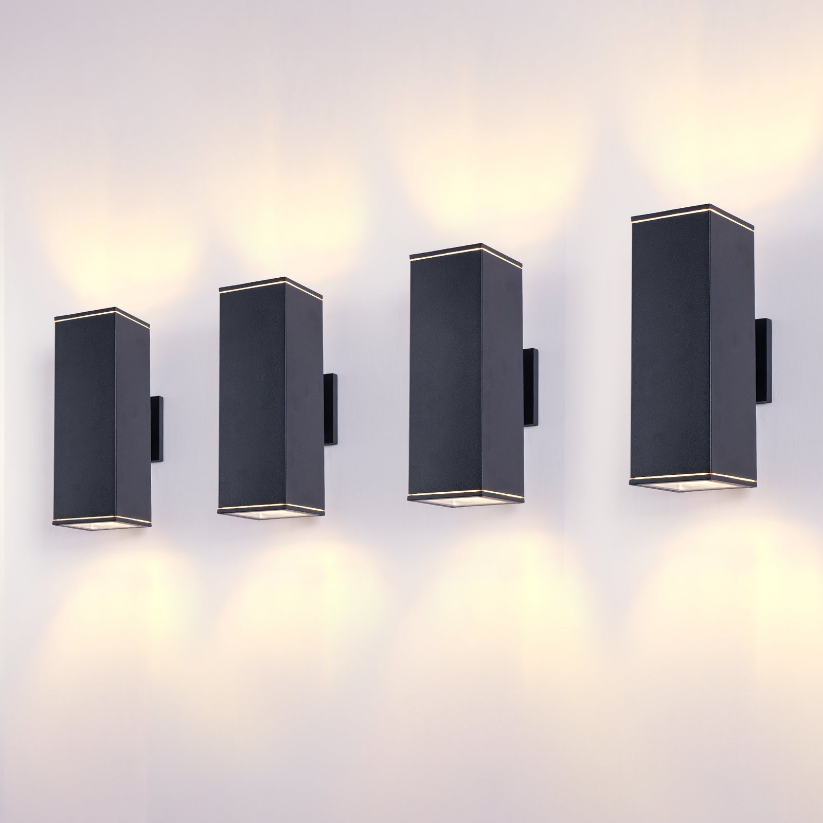 12-Inch Square Up/Down Porch Lights (4-Pack) — Restaurant Patio — view 10
