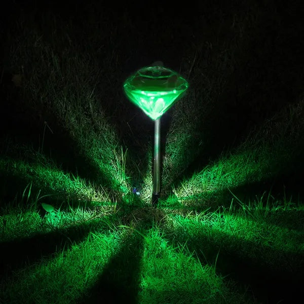 4-Piece Solar Diamond Garden Lights — Restaurant Patio — view 3