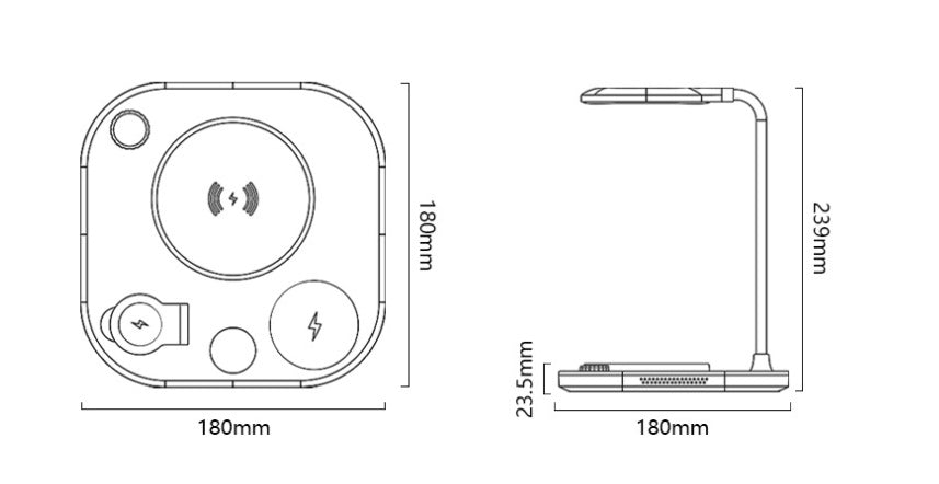 15W Wireless Charging Desk Lamp for Restaurant Tables — view 2